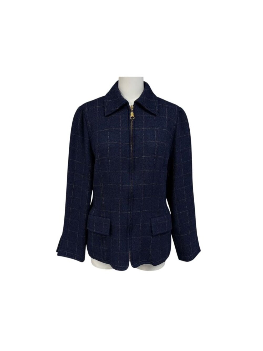 Dior Sports Plaid Wool Jacket Navy M